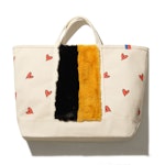 The All Over Heart with Stripe Tote - Black/Gold
