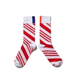 The Women's Candy Cane Dress Sock - White/Red