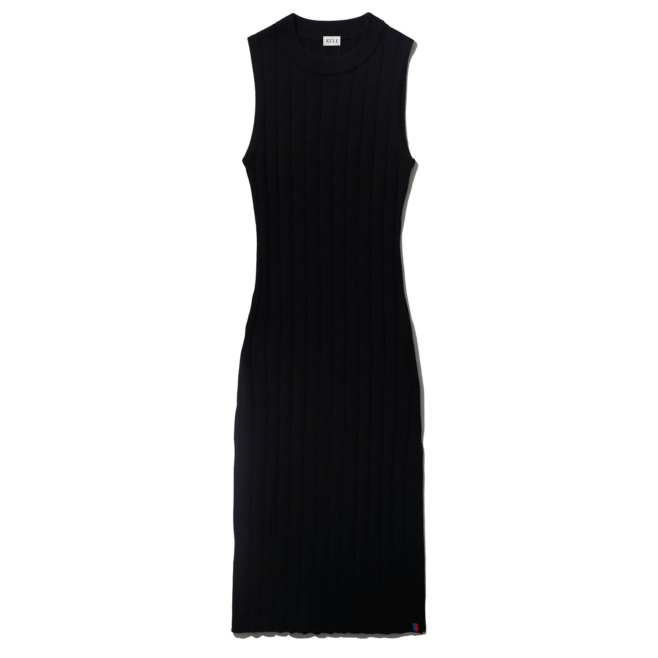 Women's Black Drawstring Front Bodycon Ribbed Dress | Ally Fashion