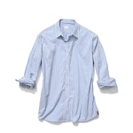 The Hutton Oversized Shirt - White/Royal Blue