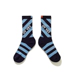 The Women's OY VEY Diagonal Sock - Light Blue/Navy