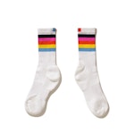 The Men's Rainbow Crew Sock - White Multi