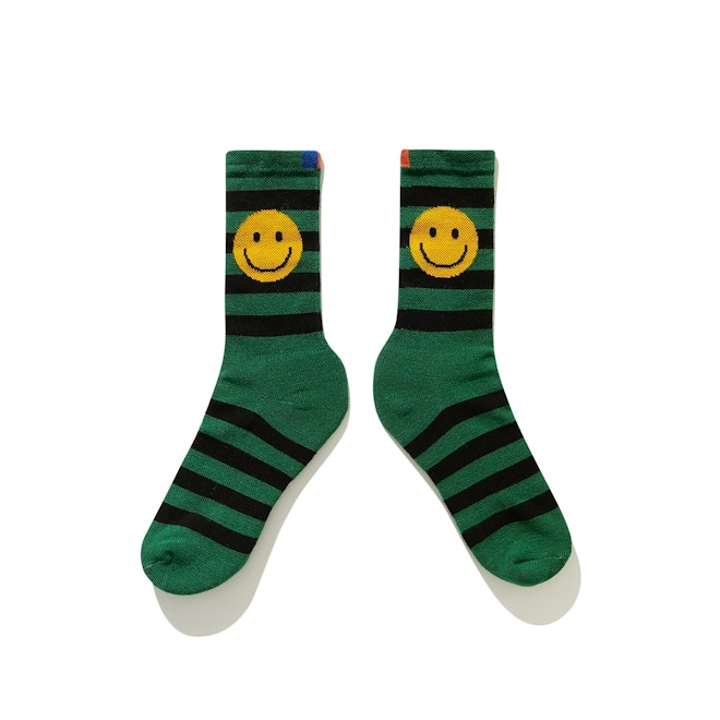 The Women's Rugby Smile Sock - Green/Black