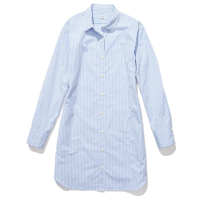 The Shirt Dress - White/Sky