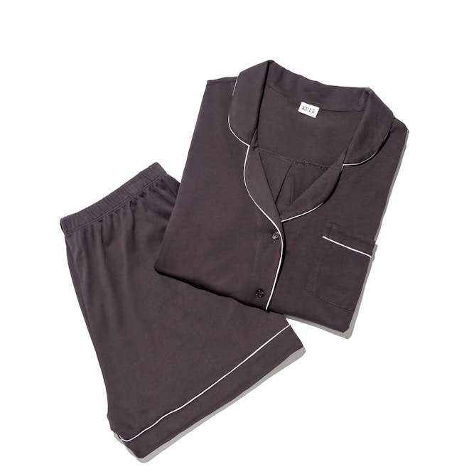 The Short PJ Set - Graphite/Cream
