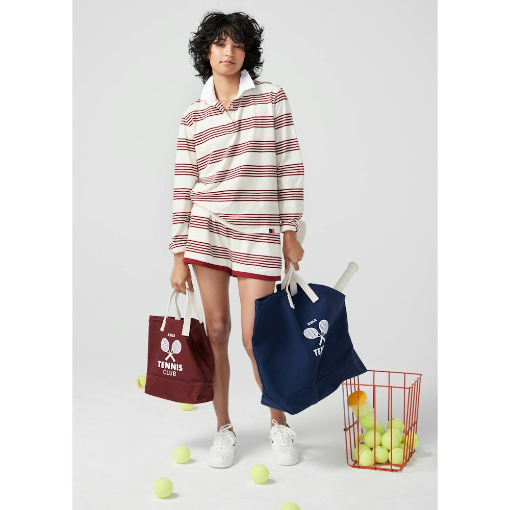 The Lightweight Tote in Ivory Rugby Stripe, Women's Tote Bags
