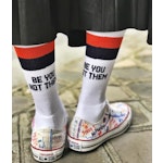 The Women's Be You Not Them Sock - White/Navy